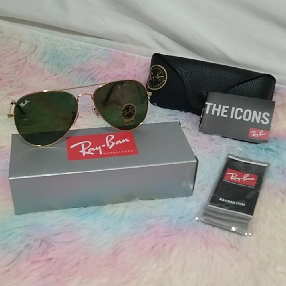 SALE! NEW Authentic Ray-Ban Aviator Sunglasses W Everything Shown - Picture 8 of 9